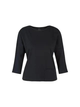 Marc Cain Essentials - T-Shirt in Kimono-Form midnight blue - Gr. - 38