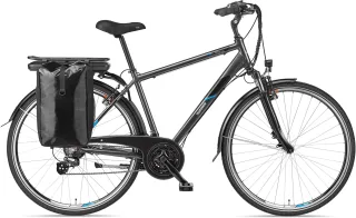 Telefunken "Expedition XT481" 21 Gang Shimano Heckmotor 250 W mit Fahrradtasche, Reichweite bis zu 100 km, Pedelec, Elektrofahrrad für Herren, 28 Zoll