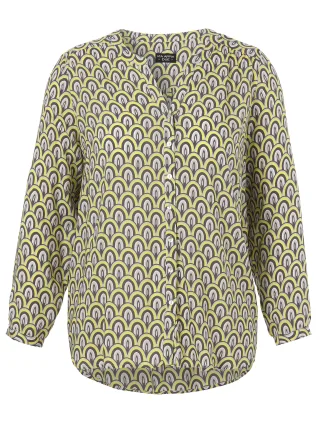 VIA APPIA DUE - Bluse V-Ausschnitt 1/1 Arm Druck limette multicolor - Gr. - 50