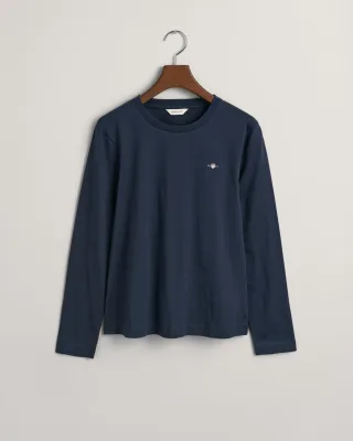 GANT - Shield Langarm-T-Shirt evening blue - Gr. - S