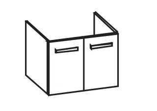 Artiqua 413 Waschtischunterschrank für Renova Plan 122175, 122180 Anthrazit Hochglanz, 413-WU2T-K18- 413-WU2T-K18-7015-51