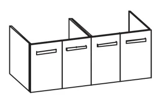Artiqua 414 Waschtischunterschrank für Venticello 4111DG, 4111DJ, 4111DL Quarzgrau Matt Select, 414- 414-WU4T-V116-7163-173