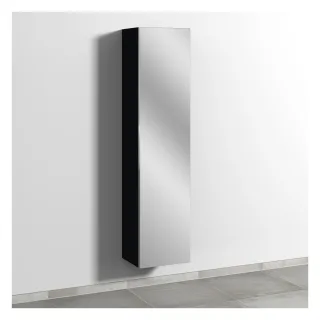 Sanipa 3way Hochschrank mit 1 Doppelspiegeltür, Schwarz-Matt BS15308