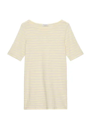 Marc OPolo Casual - Gestreiftes T-Shirt slim aus Organic Cotton-Jersey gelb/beige - Gr. - S