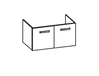 Artiqua 412 Waschtischunterschrank für Ventuno T0019, Weiß Matt Select, 412-WU2T-I26-7161-171 412-WU2T-I26-7161-171