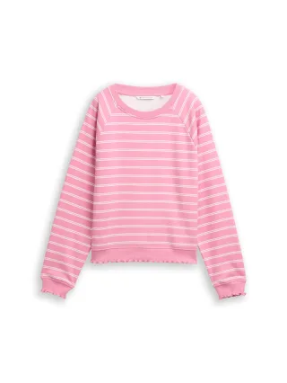 Denim Tom Tailor - Sweatshirt mit Streifenmuster pink white stripe - Gr. - XXL