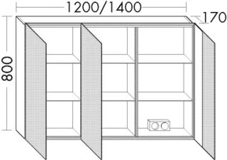 Burgbad Spiegelschrank RL30 800x1400x170 Anthrazit Hochglanz, SPLO140RF3677 SPLO140RF3677