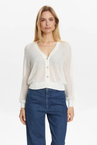 Nümph - NUMONIS CARDIGAN cloud dancer - Gr. - S