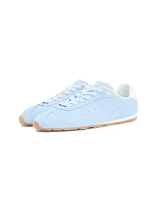 Tommy Hilfiger Sneaker "TH BELLA LOW RUNNER SUEDE" Halbschuh, Schnürer, Freizeitschuh mit kontrastfarbenem Fersenbesatz