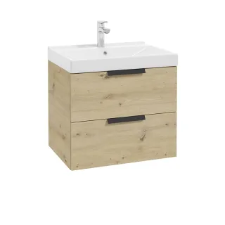 Neuesbad Serie 40 Waschtischunterschrank mit 2 Schubladen, B:600,H:500,T:450mm, Korpus/Front: Artisa NB1DF001-D-060351