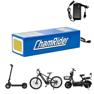 [EU Direct] Chamrider PVC 48V 18.2Ah 873.6Wh Universal Electric Bike Battery Pack 2600mAh Li-ion 18650 30A BMS Protectio