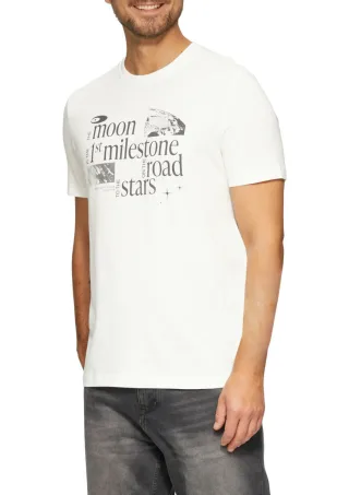 s.Oliver Red Label - T-Shirt mit Front-Print weiß - Gr. - S