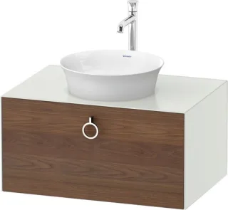 Duravit White Tulip Konsolenwaschtischunterbau wandhängend Amerikanischer Nussbaum & Weiß Matt & Sei WT4980077360010