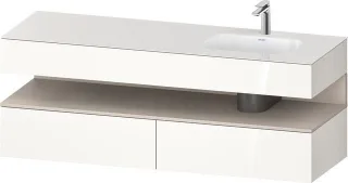 Duravit Qatego Einbauwaschtisch mit Konsolenwaschtischunterbau Weiß Hochglanz 1600x550x600 mm - QA47 QA4796091220000