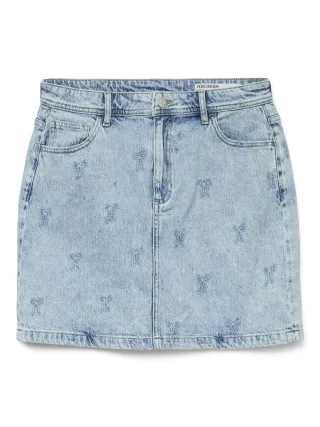 VERO MODA - VMTESSA HR SHORT EMB SKIRT RA339 light blue denim - Gr. - S