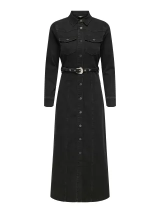 ONLY - ONLMYTH LIFE BELT DNM MAXI DRESS PIM527 washed black - Gr. - S