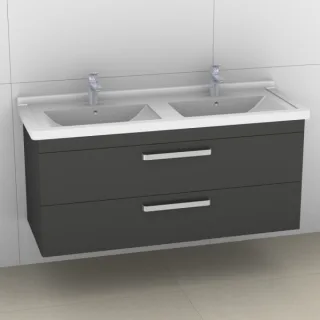 Artiqua 411 Waschtischunterschrank für Starck 3 033213 Anthrazit Glanz, 411-WU2L-D11-7065-51 411-WU2L-D11-7065-51