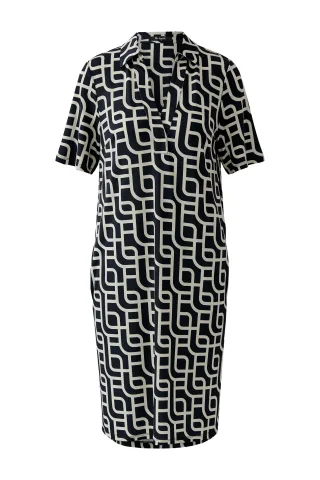 Miss Lagotte - Kleid mit Allover-Muster schwarz/weiß - Gr. - 44