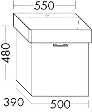 Burgbad Waschtischunterschrank Sys30 PG3 Diago 480x500x390 Schilf Matt, WVNH050F3354 WVNH050F3354