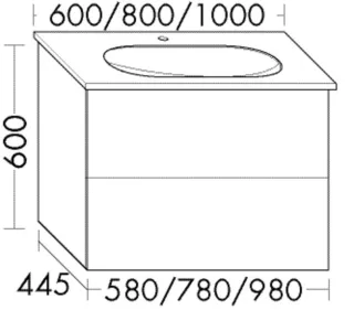 Burgbad Waschtischunterschrank Essence PG3 600x980x445 Lichtgrau Ultramatt, WWIK09TF5715 WWIK09TF5715