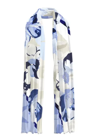 FRANK WALDER - Tuch FRESH RIVIERA mit modischem Print ink/ecru/pacific blue/sand - Gr. - 0