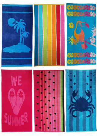KATAG - Jacq.-Velours-Strandtuch multi sortiert - Gr. - 90/180