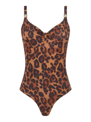 Chantelle Lingerie - Sauvage Bedeckender Bügel-Badeanzug white leopard - Gr. - 80 C