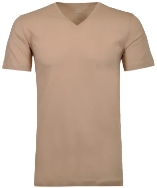 RAGMAN - 2 T-Shirt Doppelpack Bodyfit mit V-Ausschnitt light skin - Gr. - XXL