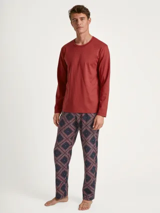 CALIDA - MEN Shirt long-sleeve ochre red - Gr. - M