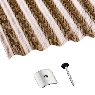 Acryl | Terrassendach-Set | Sinusplatte | 76/18 | 3 mm | Wabenstruktur | bronze