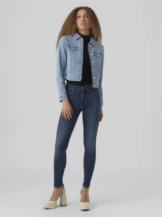 VERO MODA - VMLUNA LS SLIM DNM JACKET MIX GA NOOS Light Blue Denim - Gr. - XS