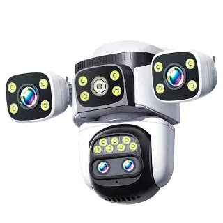 10K UHD WiFi 6 PTZ Camera 8MP Wireless Outdoor 10X Zoom Three Screen Four Lens Automatic Tracking Two-way Intercom Water