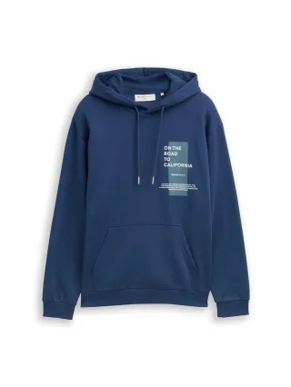Denim Tom Tailor - Hoodie Sweatshirt mit Print ocean night blue - Gr. - L