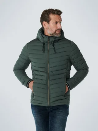 No Excess - Jacket Short Fit Hooded Padded dark steel - Gr. - M