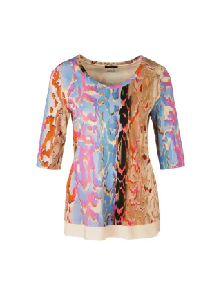 Marc Cain Collections - Bunt bedrucktes T-Shirt dark summer sky - Gr. - 40
