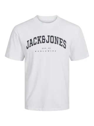 JACK&JONES - JJECALEB VARSITY TEE SS O-NECK NOOS JNR white - Gr. - 152