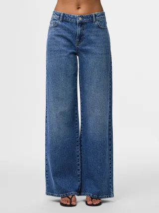 PIECES - PCSELMA LW WIDE JEANS NEW MB NOOS BC Medium Blue Denim - Gr. - 29/30