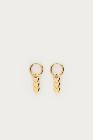 My Jewellery - Ohrringe mit drei Herzen gold - Gr. - OS
