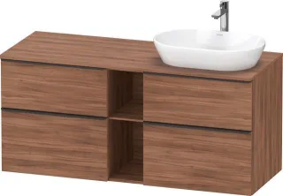 Duravit D-Neo Konsolenwaschtischunterbau wandhängend Nussbaum Matt 1400x550x664 mm - DE4970RBD790000 DE4970RBD790000