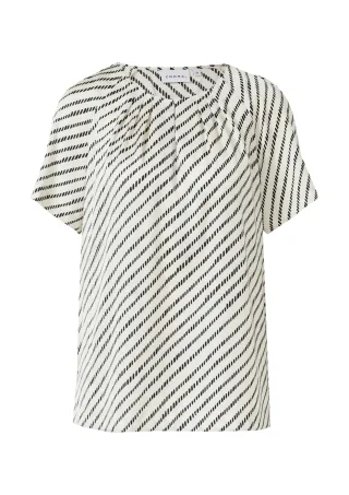 comma - Bluse creme|schwarz - Gr. - 36