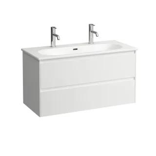 LAUFEN Möbel-Set LUA SET LANI 455x1000x527 2 Hl m.Ül. 2 Schubl. Griffl. We/weiß mt., H8600882601071 H8600882601071
