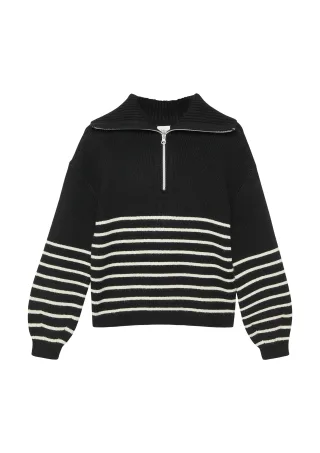 s.Oliver - Strickpullover schwarz|creme - Gr. - 146/152