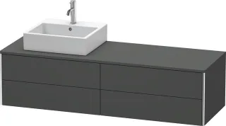 Duravit XSquare Konsolenwaschtischunterbau wandhängend Graphit Matt 1600x548x400 mm - XS4914L4949 XS4914L4949