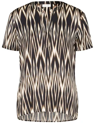 GERRY WEBER Collection - Blusenshirt mit Ikat Print schwarz - Gr. - 36