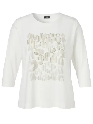 VIA APPIA DUE - T-Shirt Rundhals 3/4 Arm weiß - Gr. - 48