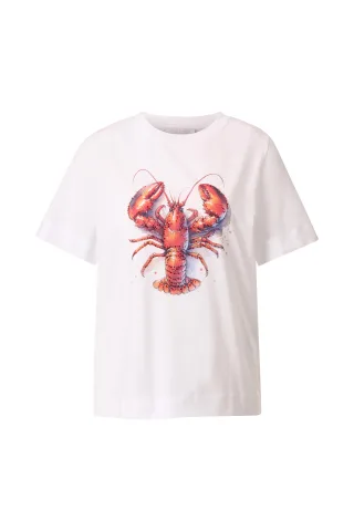 Rich & Royal - Easy Fit T-Shirt Lobster white - Gr. - M