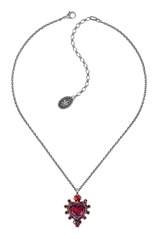 konplott - Kette - Hearts For Us rot/silver