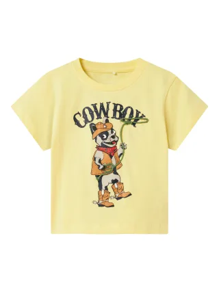 NAME IT - NMMHUGGI NREG SS TOP BOX lemon meringue - Gr. - 104