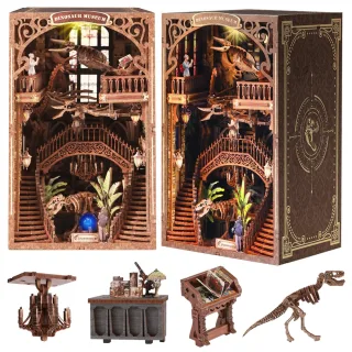 LH0001 Dinosaur DIY Miniature House 3D Handmade Puzzle Wooden Bookshelf Decor Building Kit Birthday Gifts