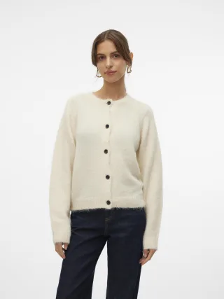 VERO MODA - VMNOVAH LS O-NECK BUTTON CARDI GA NOOS birch - Gr. - XL